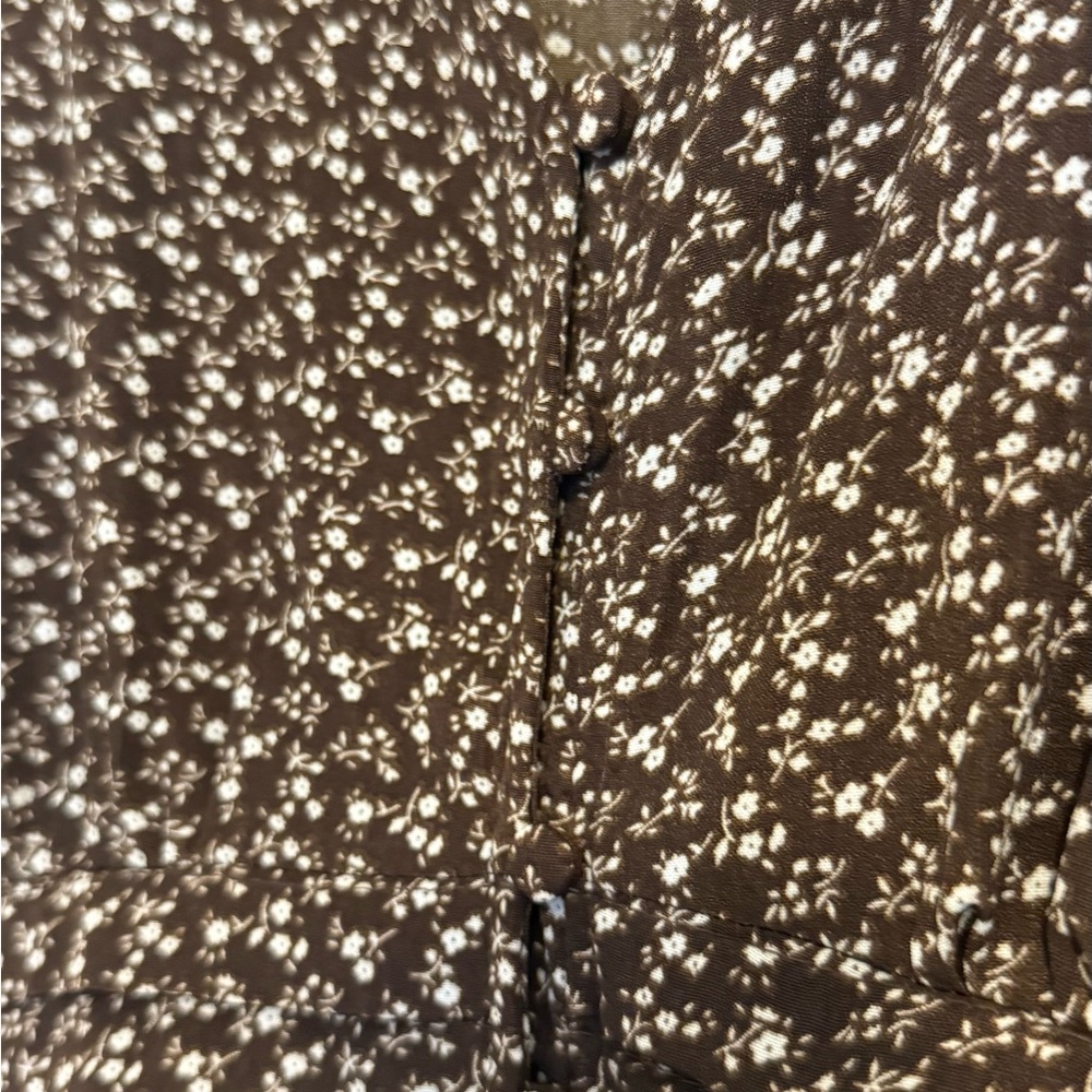 Aura Brown Floral Button-front Sundress - Picture 3 of 8